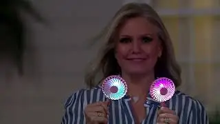 Set of 2 Hands Free Portable Neck Fans with LED Lights on QVC