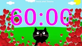 60 Minute 💗 Valentine's Day Cat Countdown Timer - Cute!