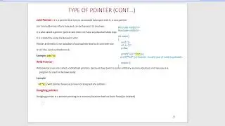 Void,NULL,Dangling,Wild pointers in C