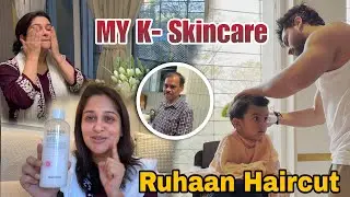 My Complete SkinCare| Korean Products | Ruhaan ka haircut 😍
