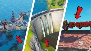 Land at the rig,Hydro 16 and Logjam Woodworks All Locations Fortnite