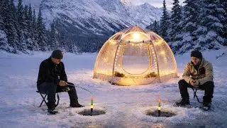 Ice Fishing, Off Grid Camping & Catch and Cook