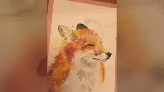 Stages of painting a fox #shorts