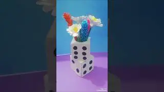 diy paper dice vase with flowers #subscribe#Shorts#Crafting#diyShorts#paperart#viral#diy#easy#tc