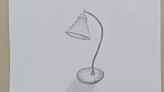 Table Lamp Drawing | Easy Pencil Sketch with Shading | Step by Step