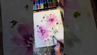 #timelapseart #paintings #watercolors #art #shortsfeed #floralart #nature #brushes #flowers #florals