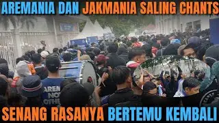 DETIK-DETIK AREMANIA DAN JAKMANIA SALING CHANTS DAN PSYWAR DILUAR STADION #aremania #jakmania 