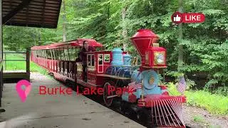 Miniature Central Pacific Huntington Steam Engine @Burke Lake park VA