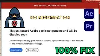 Fix &ldquo;This Unlicensed Adobe App Will Be Disabled Soon&rdquo; || After Effects & Premiere Pro 2025 Solution