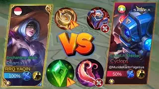 PHARSA BEST BUILD EMBLEM TOP 1 GLOBAL VS CYCLOPS SOLO RANK 😎