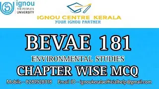 IGNOU BEVAE 181 environmental studies chapter wise multiple choice questions | IGNOU CENTRE KERALA