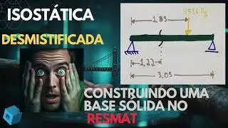 Isost&aacute;tica desmistificada | Aula 01 | viga biapoiada | carga pontual | Rea&ccedil;&otilde;es de apoio e momento