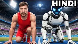 World's Fastest Man Vs Robot | ⁠ New Hindi Video 2025 ındıa mrbeast new video! @MrBeast #mrbeast