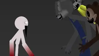 Papa Bear The big bad wolf And the cat VS SCP-096 (Gore warning)