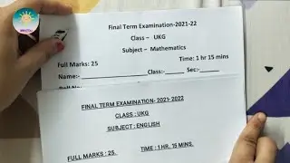 UKG Final Term Question paper (2021-22) CBSE board school .