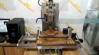 ChinaCNCzone CNC 6040 5 a Axis Testing On Wood Before Shipping