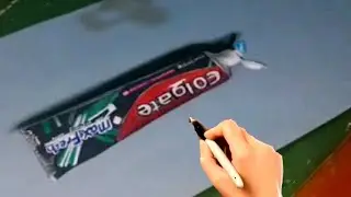 Realistic 3D Toothpaste Drawing | Hyper Realistic Art||Amazing 3D Toothpaste Sketch