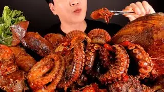 &ldquo;Spicy Fire Seafood Boil 🌶️🔥 Octopus, Squid, Clam, Conch & Scallops | ASMR Mukbang&rdquo;