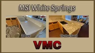 MSI Granite White Springs Kitchen Countertop Before and After #veinmatchcountertops
