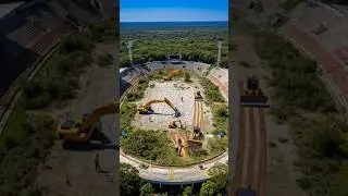 This Abandoned Jungle Stadium Came Back to Life at Night 😱🏟️ #viral #stadium#beforeafter