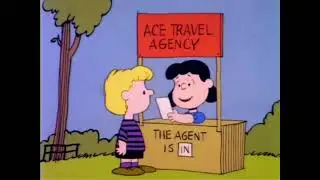 Schroeder visits a travel agent to go to summer music camp 