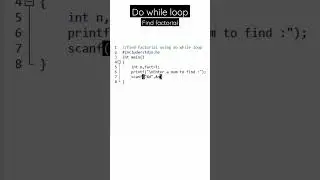 find factorial | do while loop | #shorts #clanguage