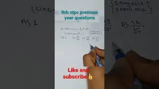 Trigonometry Rrb ntpc previous year questions(त्रिकोणमिति)short tricks rrb ntpc 2021 ssccgl gd mppsc