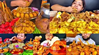ASMR EATING SPICY MUTTON CURRY, CHICKEN CURRY, BIRYANI | BEST INDIAN FOOD MUKBANG |Foodie India|