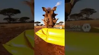 Warthog vs Lion Funny Moments 🦁🐗🤣 Epic showdown in the wild #wildlife #funnyanimals #savanna