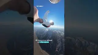 Russian influencer plays football on platform attached to hot air balloon