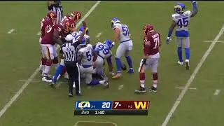 Aaron Donald Leaps on Alex Smith's Back for Sack