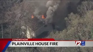 Fire tears through Plainville home