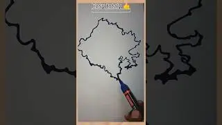 How to draw rajsthan map easy trick | rajsthan map #drawing#rajasthan#short  #ytshorts #shorts #map