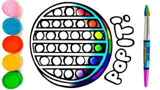Rainbow Circle POP IT Drawing and Coloring | Easy pop it drawing for kids