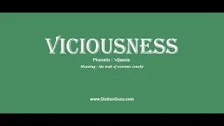 viciousness: Pronounce viciousness with Meaning, Phonetic, Synonyms and Sentence Examples