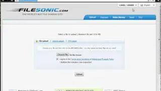 Registering on filesonic