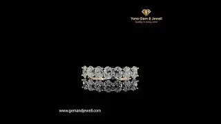 Fancy Rose Gold Half Eternity Oval-Shaped Diamonds Ring For Women | Yana Gem and Jewell