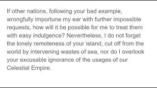 Chinese Emperor Qianlong's letter to King George 1793