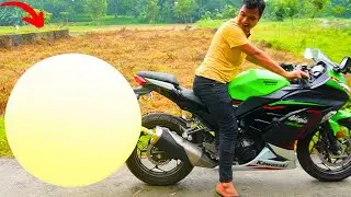 Balloon Vs Kawasaki Bike Silencer | Super Big Monster Balloon Create OMG