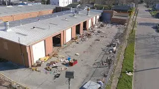 Houston Illegal Dumping at old Yellow Cab Taxi Service Site - Yellow Cab.mp4