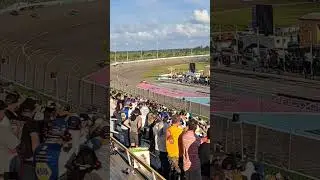 Winner winner, chicken dinner. Tyler Redic wins the cup race at Miami Homestead Speedway