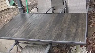 Glass Patio Table Fix, Looking good with wood
