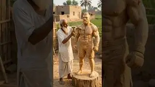The Beast Incarnate 🔥 Brock Lesnar Wooden Sculpture 😱 #BrockLesnar #WoodCarving #WoodArt #ArtOfMitra