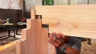 Making Cross Peg Joints Modern Bed Monolithic Wood Project - Extremely Ingenious Skills Woodworking