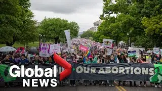 Abortion rights protesters march to Supreme Court amid risk Roe v. Wade will be overturned | FULL