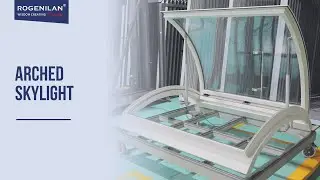 Aluminum Double Tempered Glass Arched Top Hung Skylight Automatic Waterproof Curved Skylights
