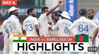 India vs Bangladesh first test match day 4 highlights 2024| ind vs ban|-india win 🏆