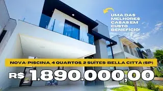 INCRÍVEL! CASA NOVA COM PISCINA NO CONDOMÍNIO BELLA CITTÀ | ALTO PADRÃO: 4 QUARTOS E 2 SUÍTES