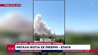 Ο Αντιδήμαρχος Σπάτων - Αρτέμιδας για την μεγάλη φωτιά σε Πικέρμι - Σπάτα | Έκτακτη Επικαιρότητα