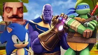 Hello Neighbor - New Neighbor Sonic TMNT Leo Thanos Snowman Final History Part 1624